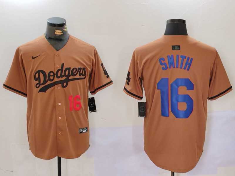 Men%27s Los Angeles Dodgers #16 Will Smith NUmber Olive Cool Base Limited Stitched Jersey->los angeles dodgers->MLB Jersey